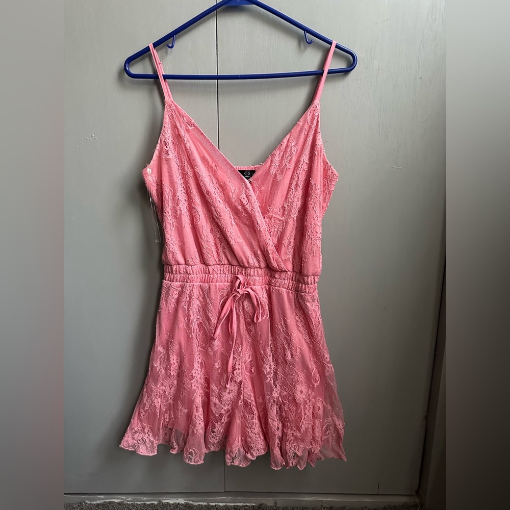 Trixxi Pink Lace Romper